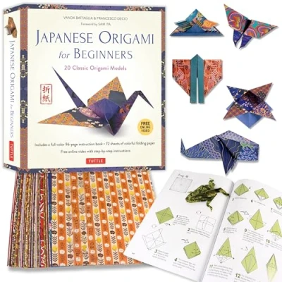 Image of Japanese Origami for Beginners: 20 Classic Models: Kit with 96 page Book, 72 Papers and Instructional DVD: Great Kids ... Videos: Adults!