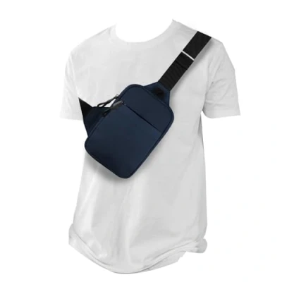 Image of Chest Crossbody Bag, Waterproof Sling Bag with Adjustable Strap for Outdoor Running Hiking Walking Jogging Shopping Climbing Cycling Camping (Dark Blue S)