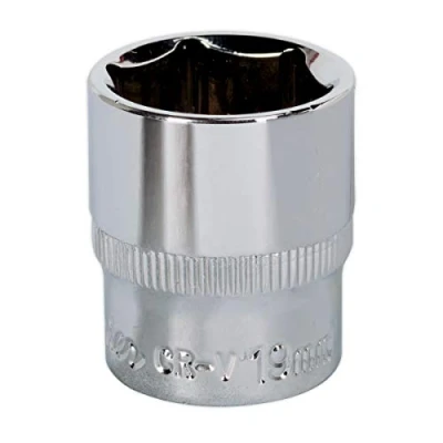 Image of Sealey Sp3819 Walldrive Socket 19Mm 3/8Sq Drive Fully Polished