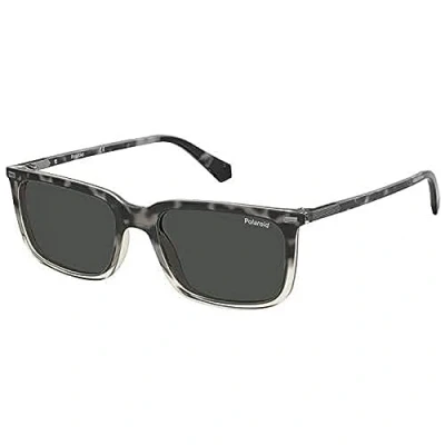 Image of Polaroid Rectangle Mens Havana Grey Polarized 90041091 One Size