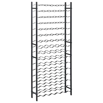 Image of vidaXL Large Capacity Wine Rack 96 Bottles, Iron Holder, Modern Design, Black with Metal Spray Coated Finish