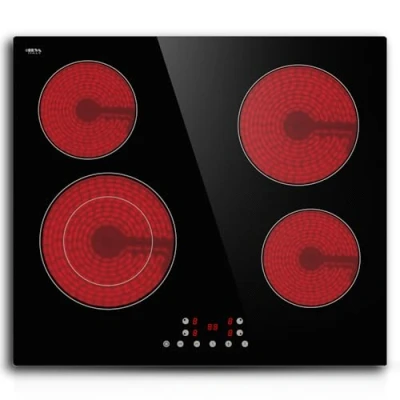 Image of STARCHARTS Ceramic Hob, Build in Electric cooktops (4 Zones Italy Glass Touch Pannel)