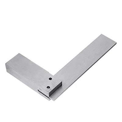 Image of Vogueing Tool 90 Degree Engineers Steel, Square Ruler for Measuring Right Angle with Plastic Holder Box (63X40mm)