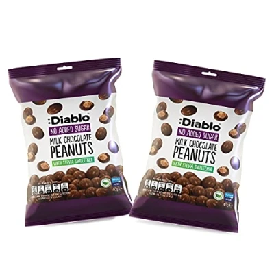 Image of Diablo Milk Chocolate Peanuts No Added Sugar Sweetened with Stevia Diabetic Hamper Basket Available Perfect for Gifting 40g (Pack Of 6)