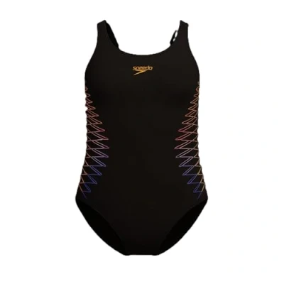 Image of Speedo Girls Placement Muscleback Swimsuit Swimming Costume Orange Size 13 14 Years