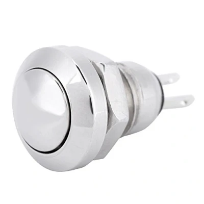 Image of 1A 24V Momentary Push Button Switch Mini Waterproof Silver Stainless Steel Shell for 8mm Mounting Hole(Brass Nickel Plating) Car interior and exterior modification