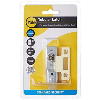 Image of Yale P M888 PB 64 Tubular Mortice Latch, Visi Pack, Suitable for Internal Doors, Brass Finish, 2.5 Inch/64 mm