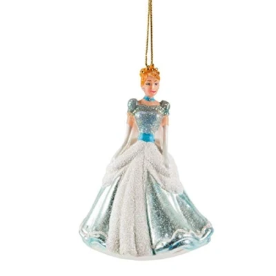 Image of RJB Stone Sass and Belle Fairy Princess Shaped Glass Ball Decoration 10 Centimeter Blue