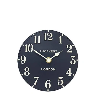 Image of Thomas Kent Mini Collection Arabic Mantel Clock Ink Blue 6&quot;