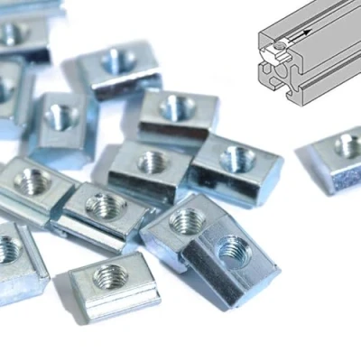 Image of Dzxin 100pcs 2020 Series Sliding T Nuts Metric M3 Thread Slide in Hammer Head Nut for Standard 6mm Slot Aluminum Extrusion Profile