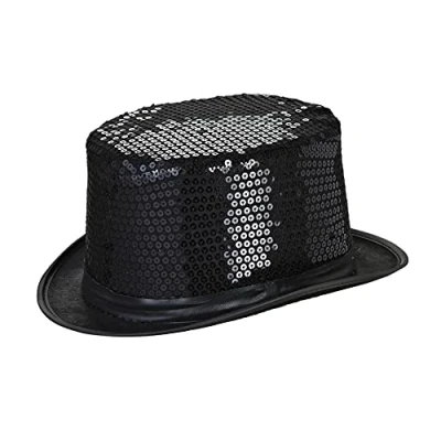 Image of Mirrorspot Sequin Top Hat Black