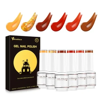 Image of Nicedeco Gel Nail Polish Set, UV/LED Soak Off Art Manicure Pedicure, Salon &amp; Home Use Long Lasting Easy to Apply 6pcs x 8ml Kit23