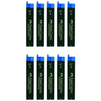 Image of Faber Castell for larger view drag mouse over the image pack of 5 super polymer fine leads 0.7HB 0.7 B