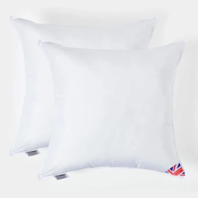 Image of HOMESCAPES 2 Pack Luxury Super Microfibre Cushion Inserts 65cm x (26 26) Perfect Bounce Back and Soft Cover Generously Filled Inner Pads Hypoallergenic Filler Handmade Machine Washable