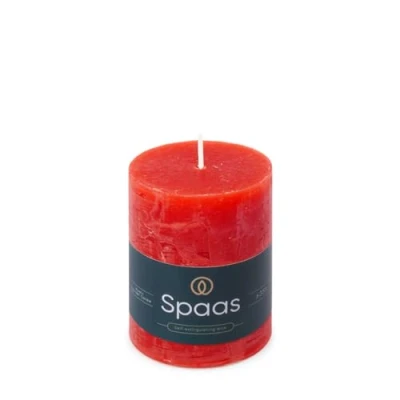 Image of Spaas Rustic Pillar Candle 70/95 mm 35h, red