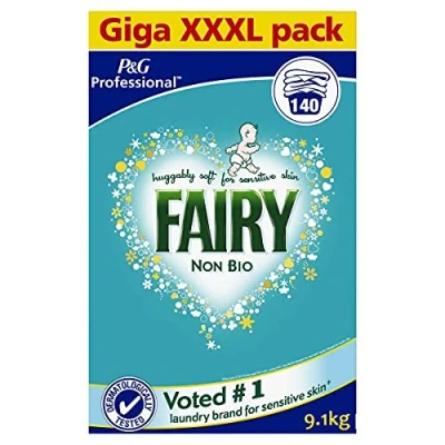 Image of Fairy Non Bio Washing Powder, 130 Wash Laundry Detergent Family Pack Bulk Buy