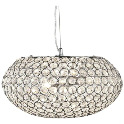 Image of Chantilly 3 Light Ceiling Pendant Chrome with Glass Crystals, G9