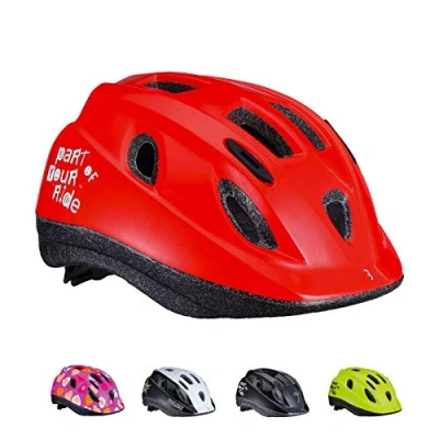 Image of BBB Cycling Youth Bike Helmet for Kids 5 10 years Boys and Girls Mountainbike Road Skateboard Inline Skating Scooter Glossy Red M 52 56 cm Boogy BHE 37