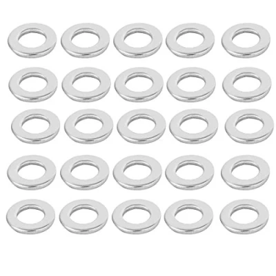Image of Sourcingmap Silver Tone 304 Stainless Steel Flat Washer 1/4 inch 25pcs for Screws