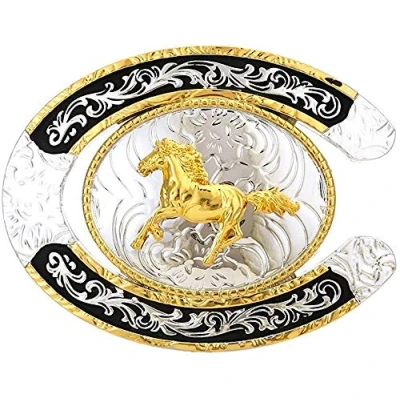Image of STARBRILLIANT Vintage Retro Celtic Knot Belt Buckle for Men Simple Cowboy (Horse)