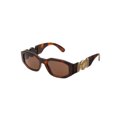 Image of Versace Biggie Unisex Sunglasses, Size: 53, Havana