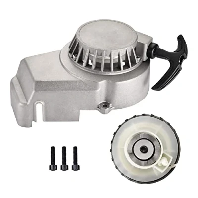 Image of GOOFIT Motorcycle Alloy Pull Start Recoil Starter Replacement For 2 Stroke 43cc 47cc 49cc ATV Mini Dirt Bike Scooter Brush Cutter Water pump Gray