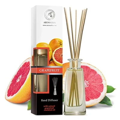Image of Reed Diffuser Grapefruit 100ml Pure &amp; Natural Oil w/ 10 Bamboo sticks Best for Home Office Boutique Spa Aromatherapy Aroma Freshener Room