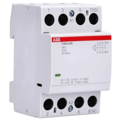 Image of ABB Mounting contact ESB40 40N 06, 4NA, 230AC/DC, DIN assembly (reference: 1SAE34111R0640), white, stainless steel