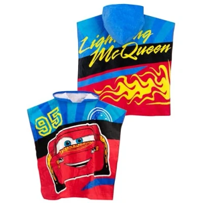 Image of Disney Boys Towel Poncho Cars Red One Size