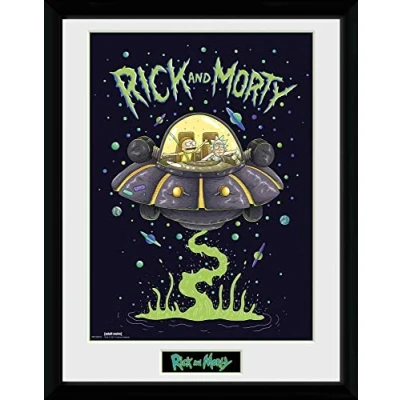 Image of GB eye Rick &amp; Morty Ship 30 x 40cm Framed Collector Print