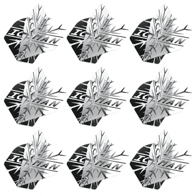 Image of RED DRAGON Yin Yang Double Sided Gerwyn Price Iceman Black &amp; White Standard Dart Flights 3 Sets Per Pack (9 in total)