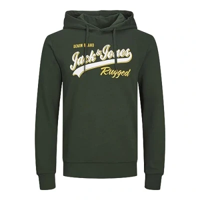Image of Bestseller A/S Men&#039;s Jjelogo Sweat Hood 2 Col 23/24 Noos Pls Sweatshirt, Mountain View, 3XL