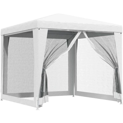 Image of vidaXL Party Tent with 4 Mesh Sidewalls 2.5x2.5 m White