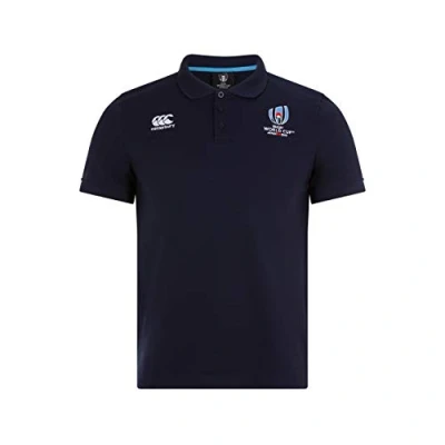 Image of Canterbury Men Official Rugby World Cup 2019 Cotton Pique Polo Navy Blazer, S