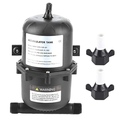 Image of Wincal Mini Pressure Tank Marine RV Accumulator Water Pump Flow Control 0.75 L 125PSI Waterproof,Black