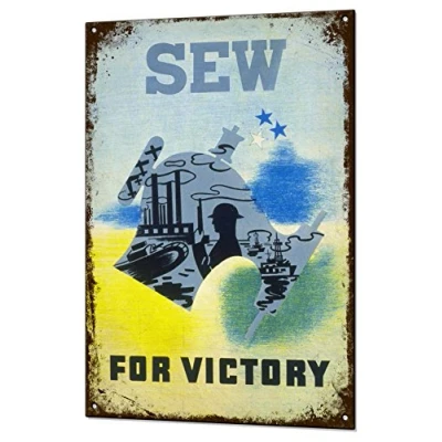 Image of Beenanas Sew For Victory War Vintage Metal Sign Retro Tin Holiday Plaque Advert