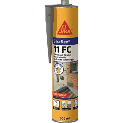 Image of Sika Adhesive and Sealant Sikaflex 11 FC Purform Concrete Grey Suitable for Common Building Materials Solvent free Low Emissions 300 ml