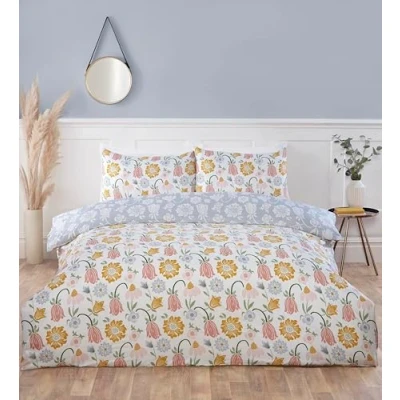 Image of Rapport home Victorian Bloom Floral Microfibre Reversible Single Bedding Set Multi
