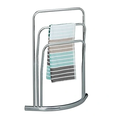 Image of Relaxdays CURVY Towel Rack, Silver, 85 x 66 20 cm, Metal