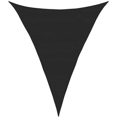 Image of vidaXL Sunshade Sail 160 g/m² Triangular Black 5x7x7 m HDPE