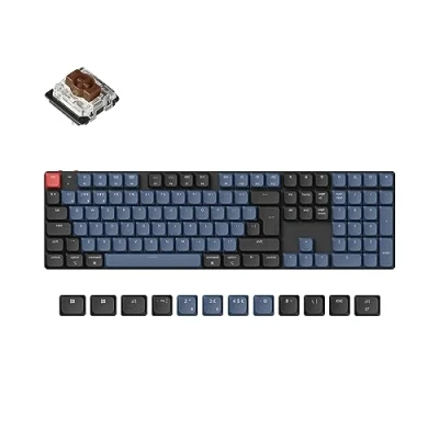 Image of Keychron K5 Pro QMK/VIA Custom Wireless Mechanical Keyboard, Hot swappable Ultra Slim Full Size ISO UK Layout Programmable Bluetooth/Wired RGB Backlit Low Profile Gateron Brown Switch for Mac Windows