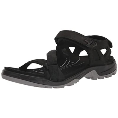 Image of ECCO Men&#039;s Yucatan Coast Sport Sandal, Black Nubuck, 8/8.5 UK