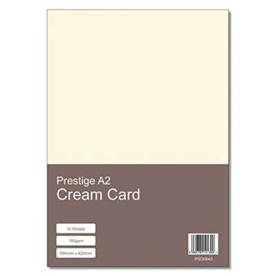 Image of Prestige A2 Cream 180gsm Craft Card x 10 Sheets (594mm 420mm)
