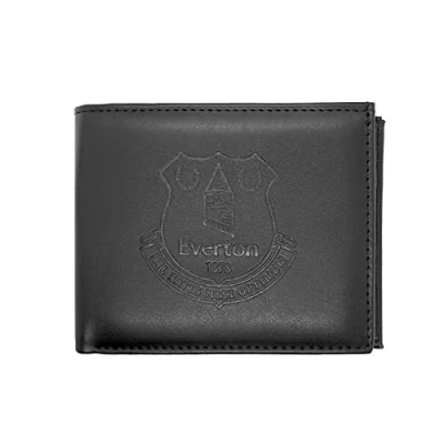 Image of Everton FC Official Football Gift Embossed Crest Money Wallet Black