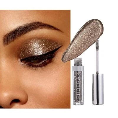 Image of AQUAPURITY PHOERA Magnificent Metals Waterproof Liquid Glitter &amp; Glow Eyeshadow Palette Shimmer Long Lasting Cosmetic Metallic Eye Shadow Pigment Makeup (104 FOREST)