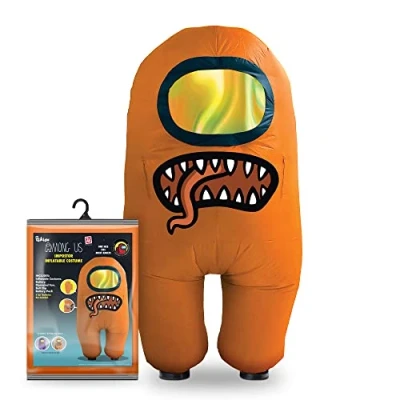 Image of YuMe Official Among Us Toikido Toys Inflatable Halloween Cosplay Costumes for Adults Orange Impostor