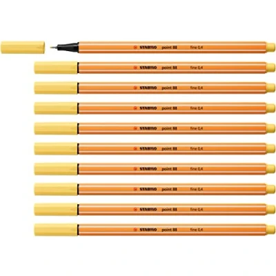 Image of Fineliner STABILO point 88 Pack of 10 Light Yellow