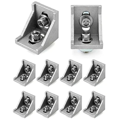 Image of QWORK Mounting Material Angle 40 x mm Groove 8 Aluminium Profile for Wall Mount Pack of 10