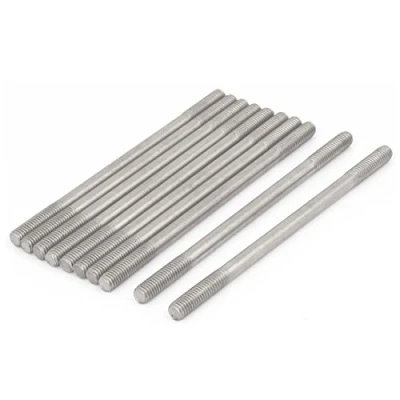 Image of Sourcingmap M8 x 140mm Tight Adjustable Push Double End Thread Stud Teeth Rod 10pcs