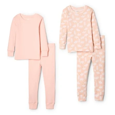 Image of Amazon Essentials x Sofia Grainge Unisex Babies&#039; Snug Fit Cotton Pyjamas, Pack of 2, Pink/Polar Bear, 12 Months